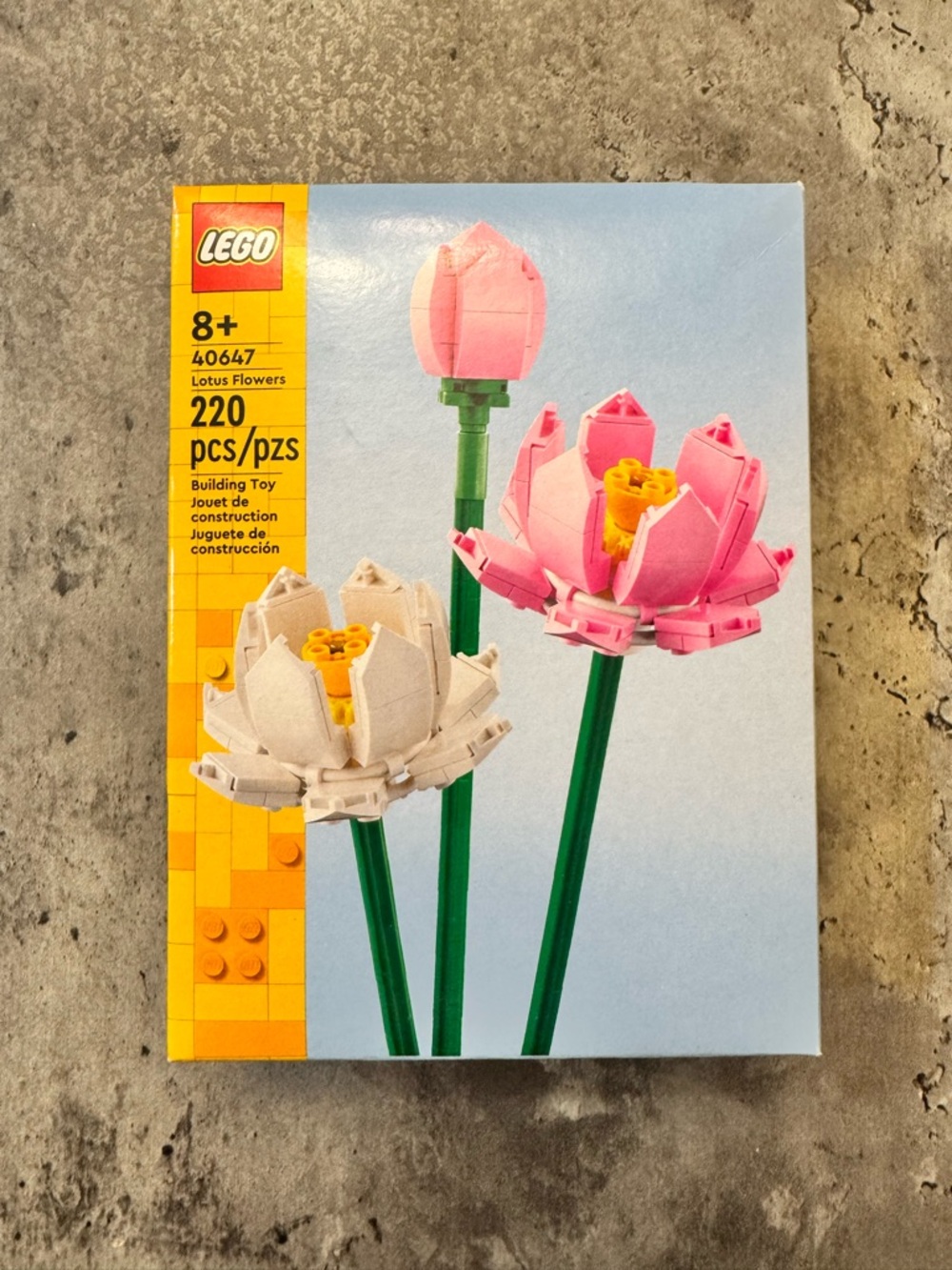 LEGO Pink, White & Green Lotus Flowers Display